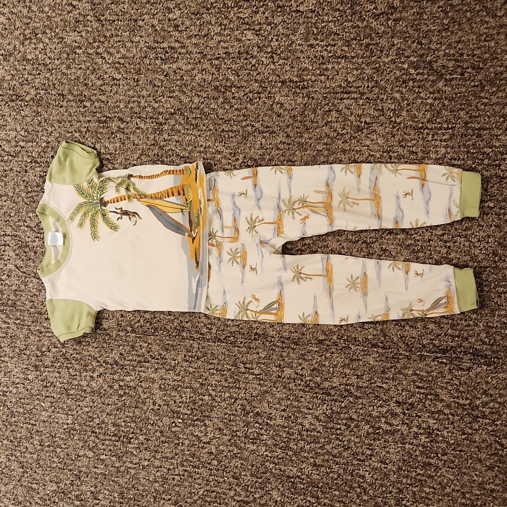 Gymboree Short-Sleeved Pajama Set Size 4T Monkeys and Surfboards